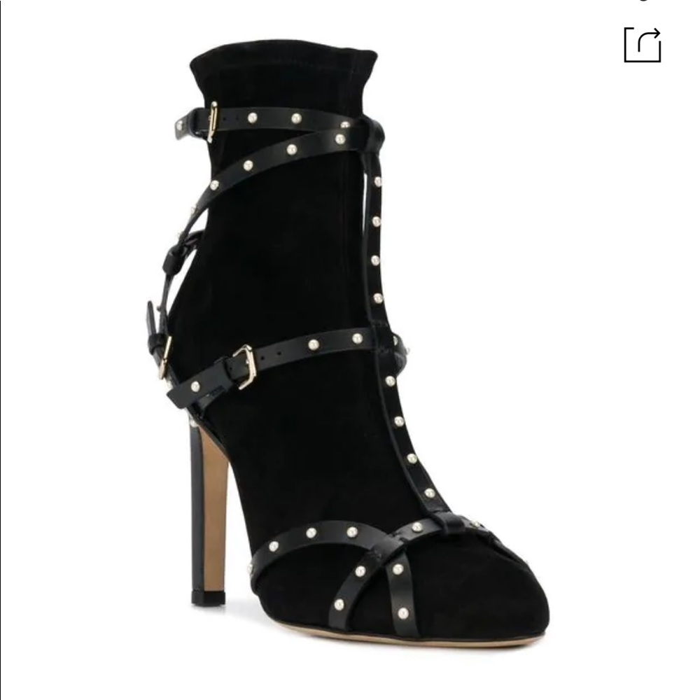 Jimmy Choo Brianna 100 Black Stretch Suede Booties